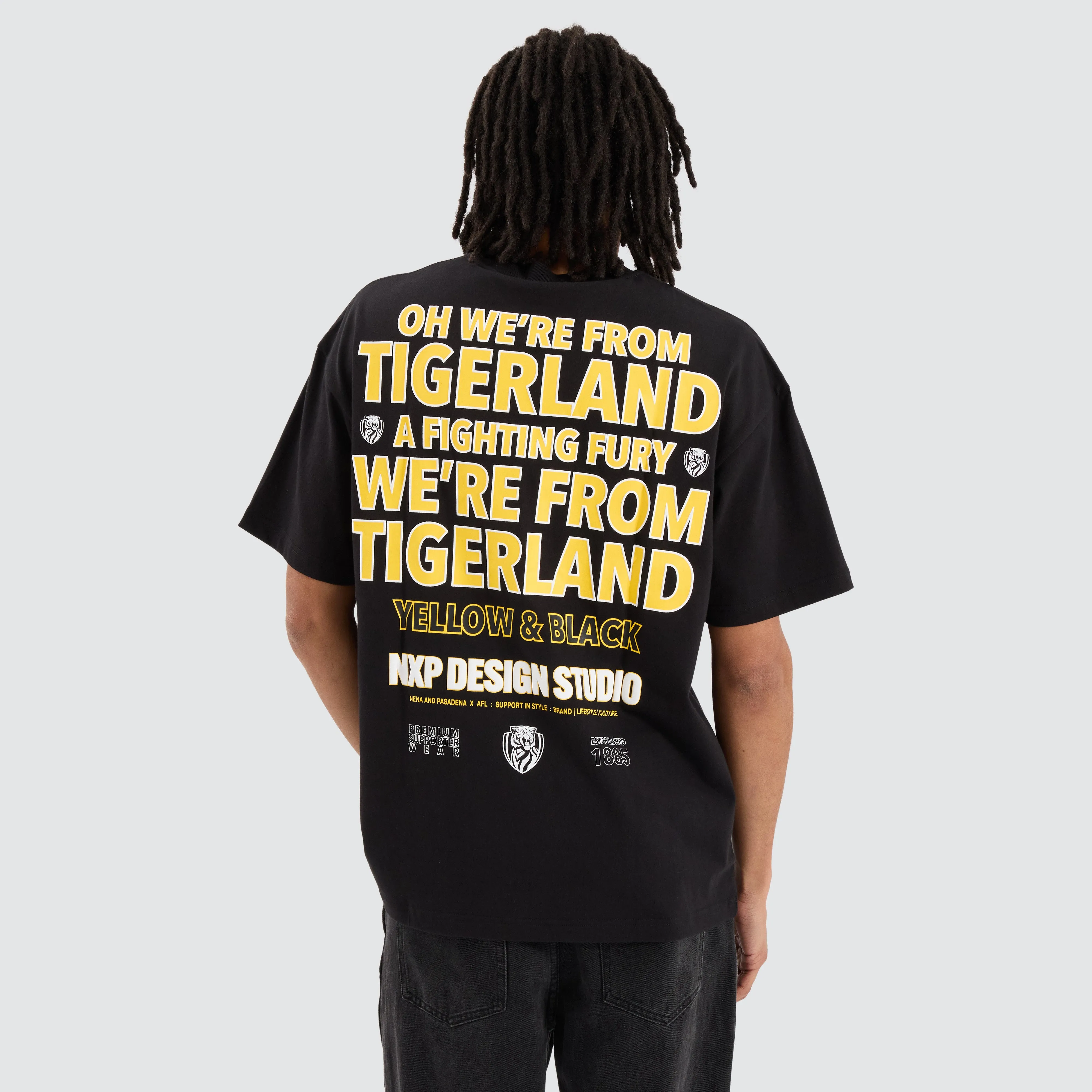 Richmond Tigers AFL Heavy Raptor Tee Jet Black sold by Neverland