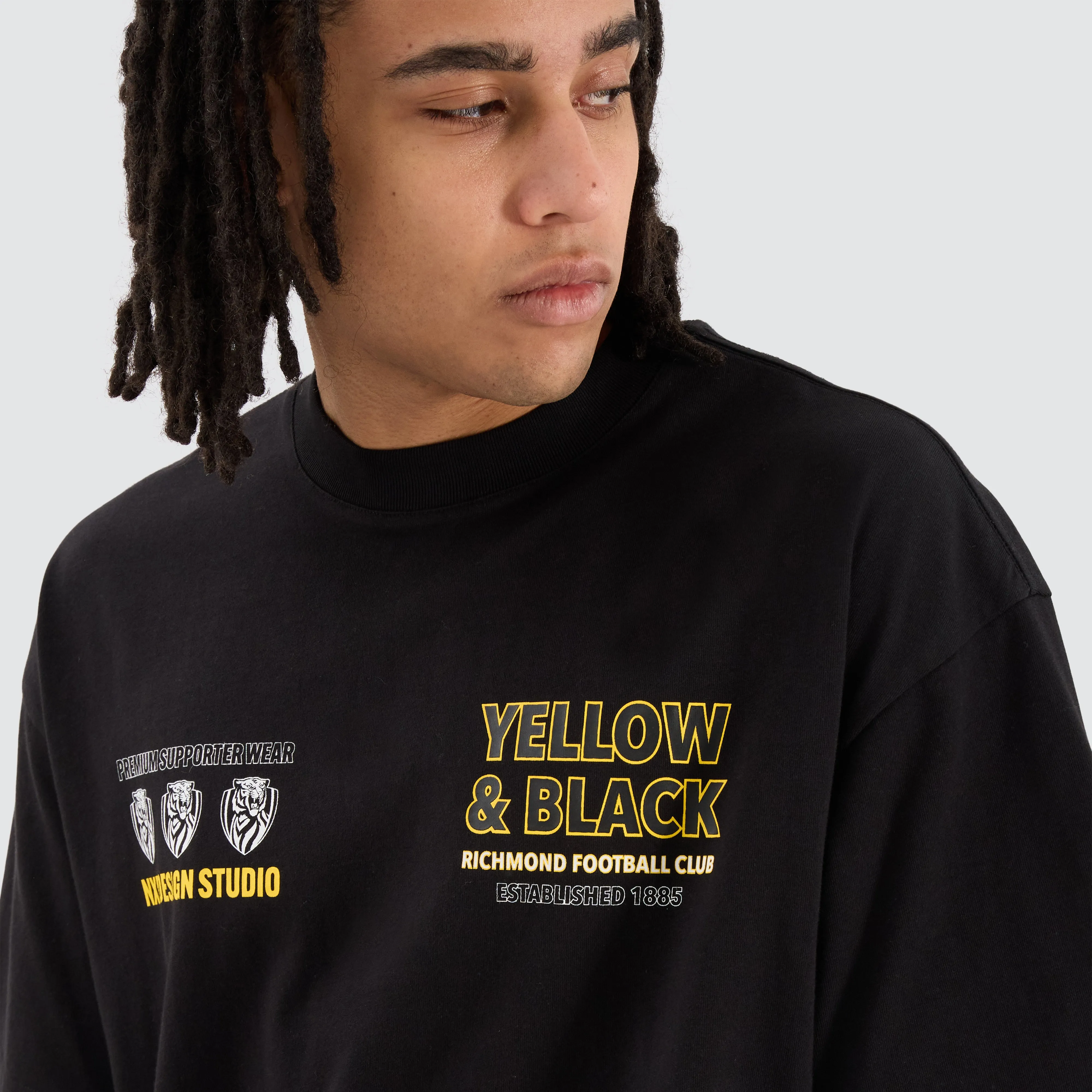 Richmond Tigers AFL Heavy Raptor Tee Jet Black sold by Neverland product image thumbnail 3