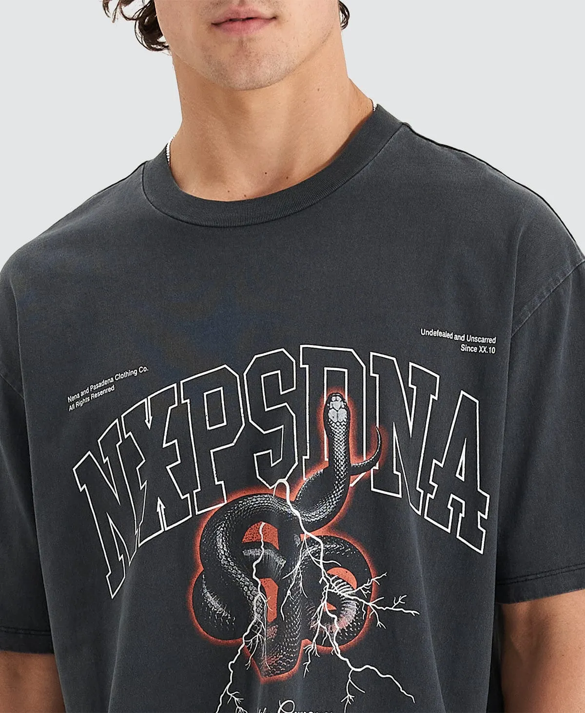 Contorted Heavy Box Fit Scoop T-Shirt Pigment Anthracite Black sold by Neverland product image thumbnail 5