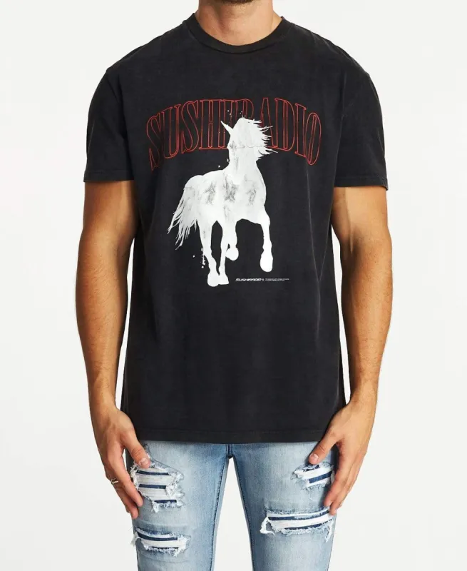 Stallion Relaxed T-Shirt Mineral Black sold by Neverland