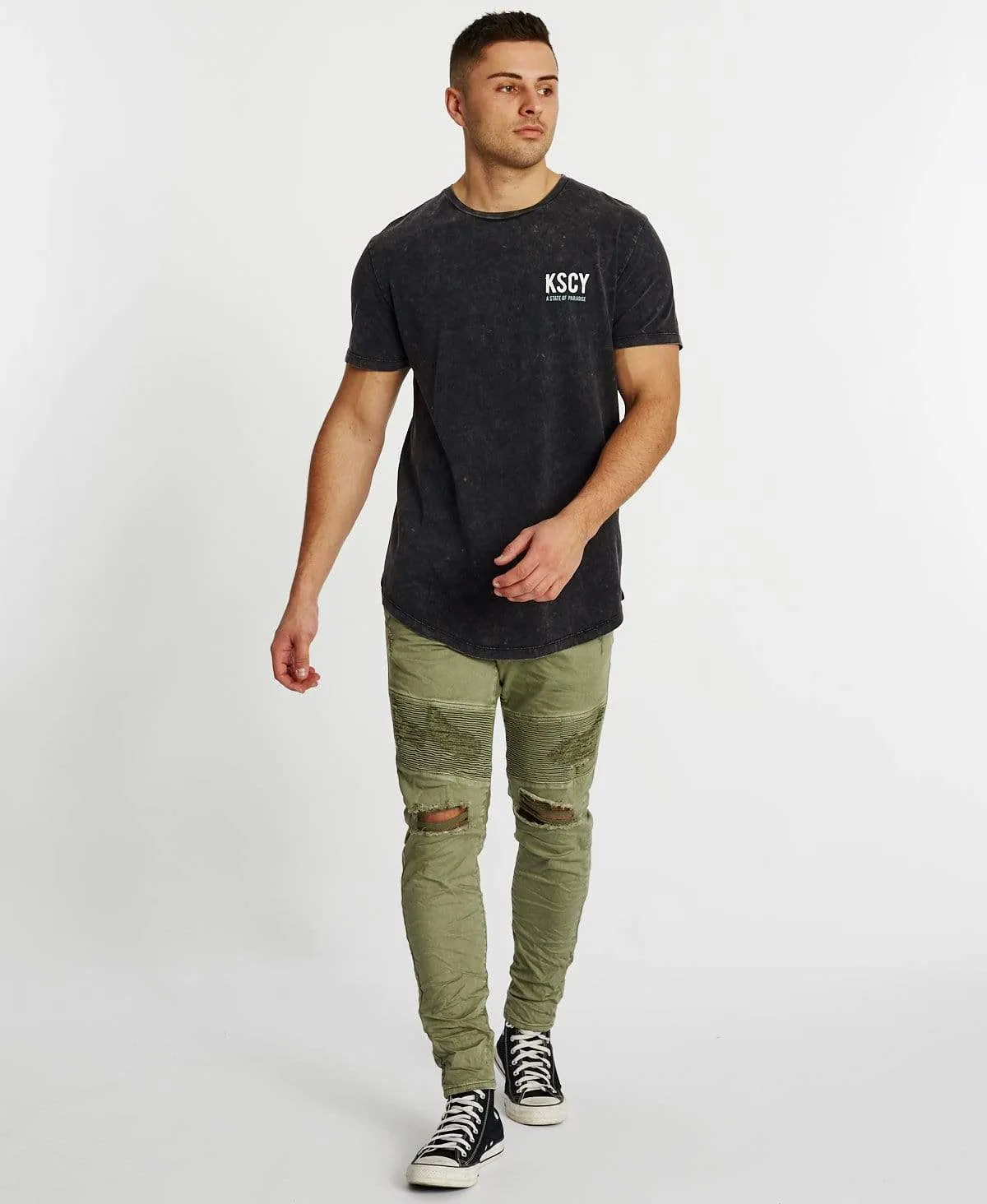 Paradise State Dual Curved T-Shirt Acid Black sold by Neverland product image thumbnail 4