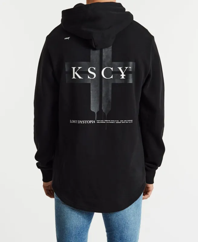 Lightening Dual Curved Hoodie Jet Black sold by Neverland