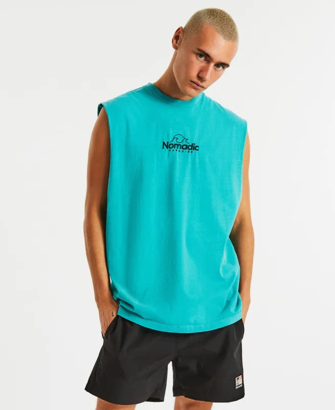 Underwater Relaxed Muscle Tee Pigment Ceramic Blue sold by Neverland
