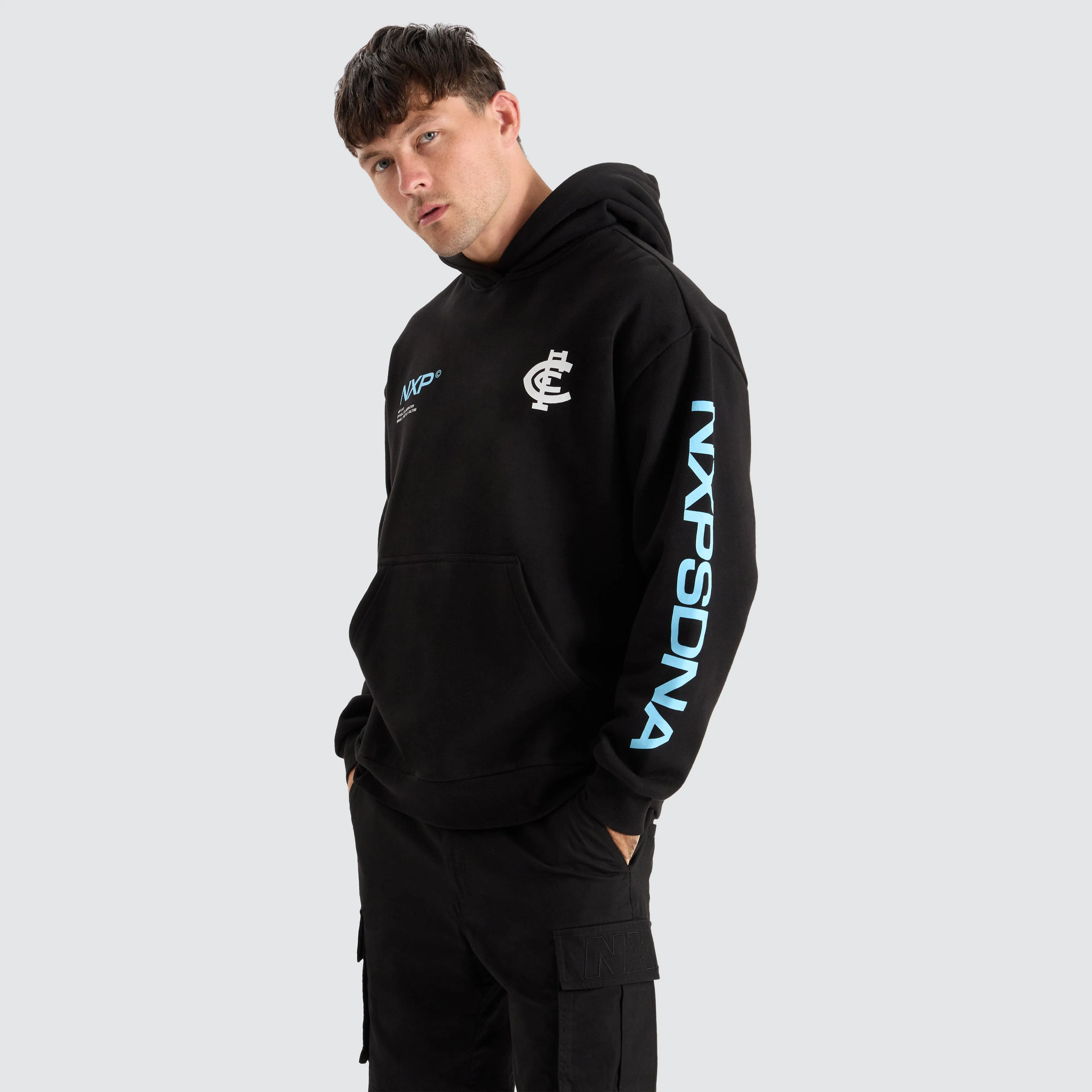 Carlton Blues AFL Relaxed Hoodie Jet Black sold by Neverland product image thumbnail 5