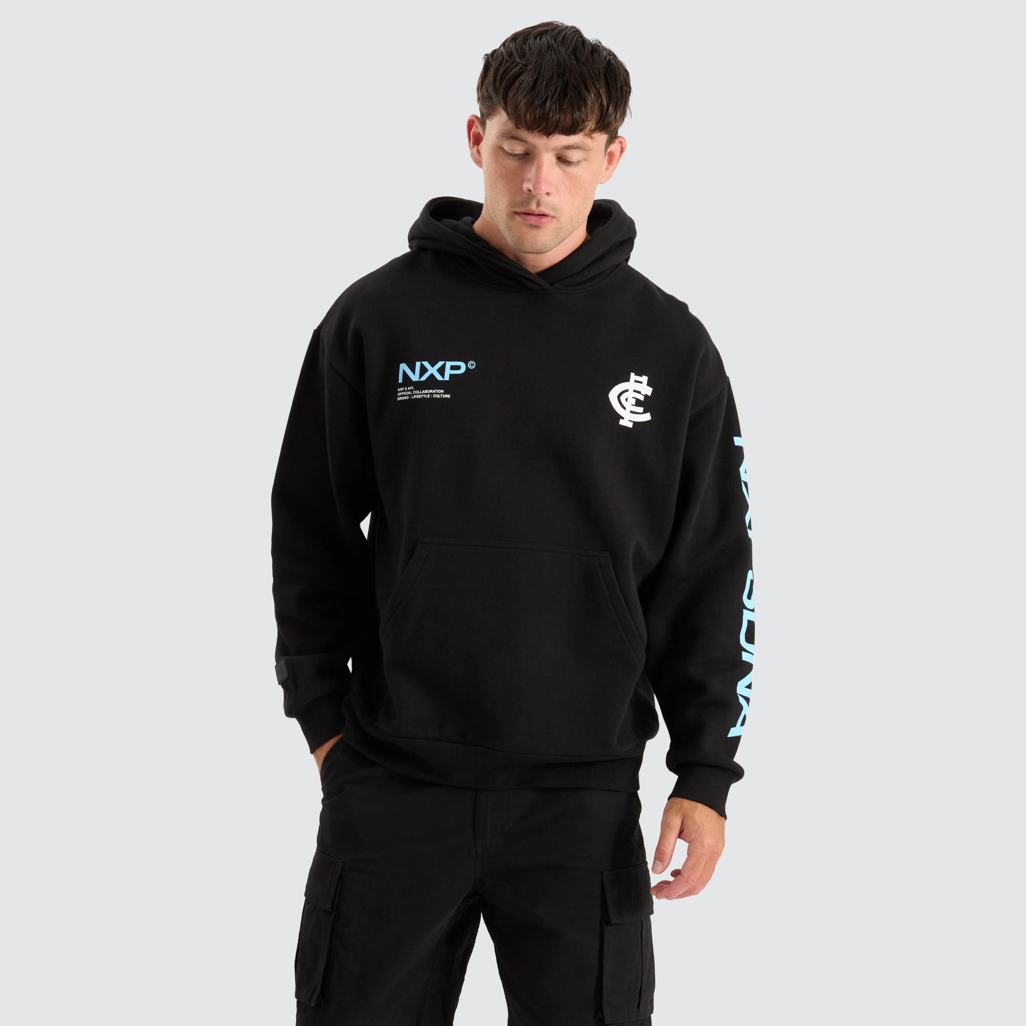 Carlton Blues AFL Relaxed Hoodie Jet Black sold by Neverland product image thumbnail 3