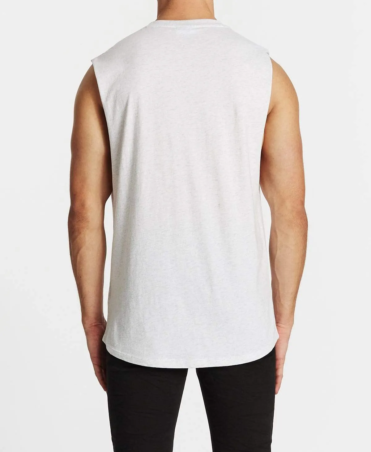 Oxides Scoop Back Muscle Tee Snow Marle sold by Neverland product image thumbnail 2