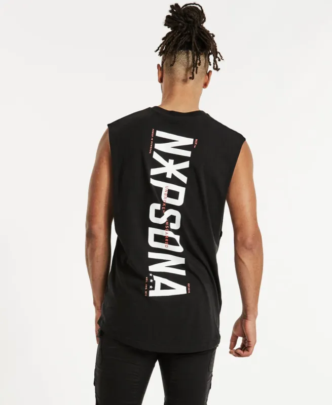 Applause Scoop Back Muscle Tee Jet Black sold by Neverland