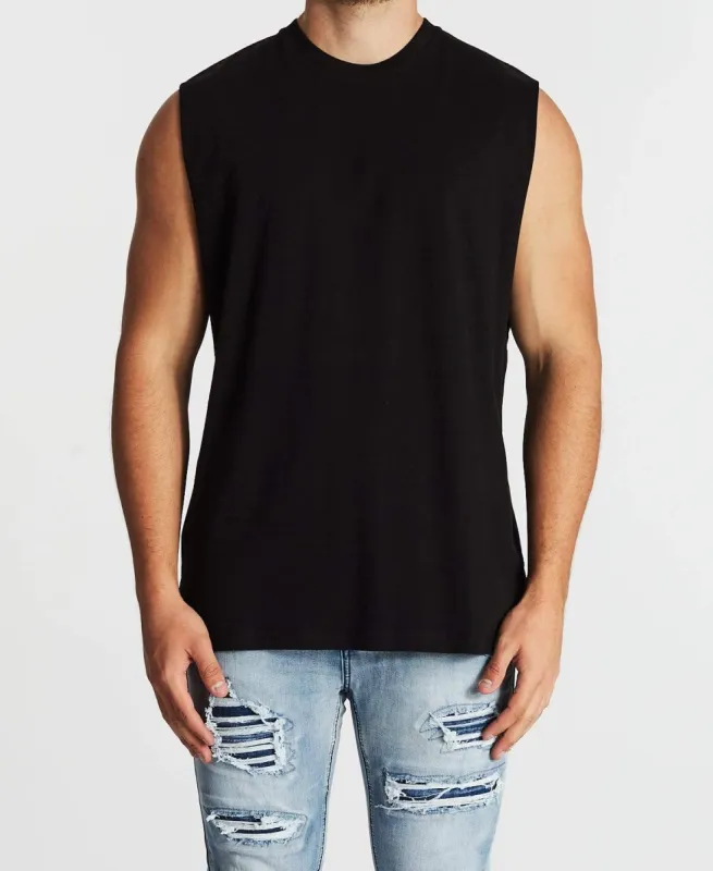 Sinner Standard Muscle Tee Jet Black sold by Neverland