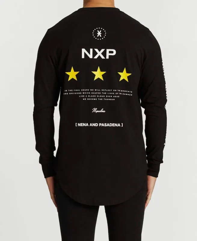 Reflection Cape Back Long Sleeve T-Shirt Jet Black sold by Neverland