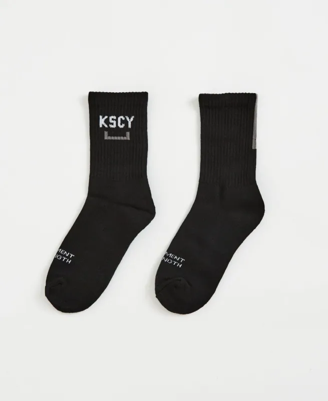 Strength 2 Pack Mid Sock Black sold by Neverland