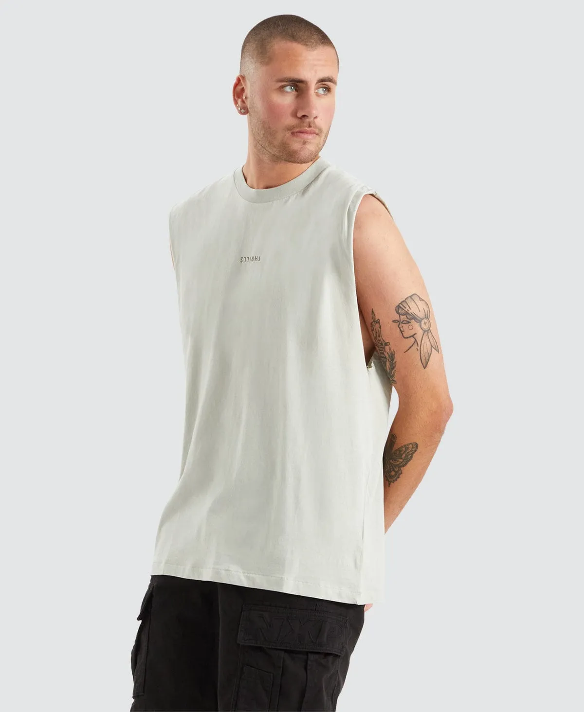 Minimal Thrills Merch Fit Muscle Tee Sage sold by Neverland product image thumbnail 3