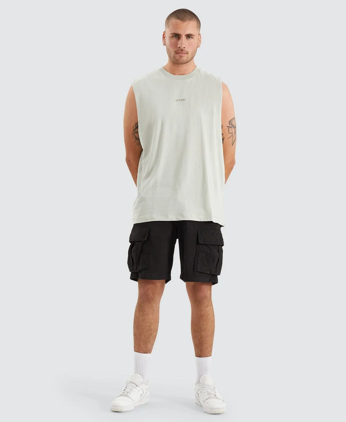 Minimal Thrills Merch Fit Muscle Tee Sage sold by Neverland product image thumbnail 4
