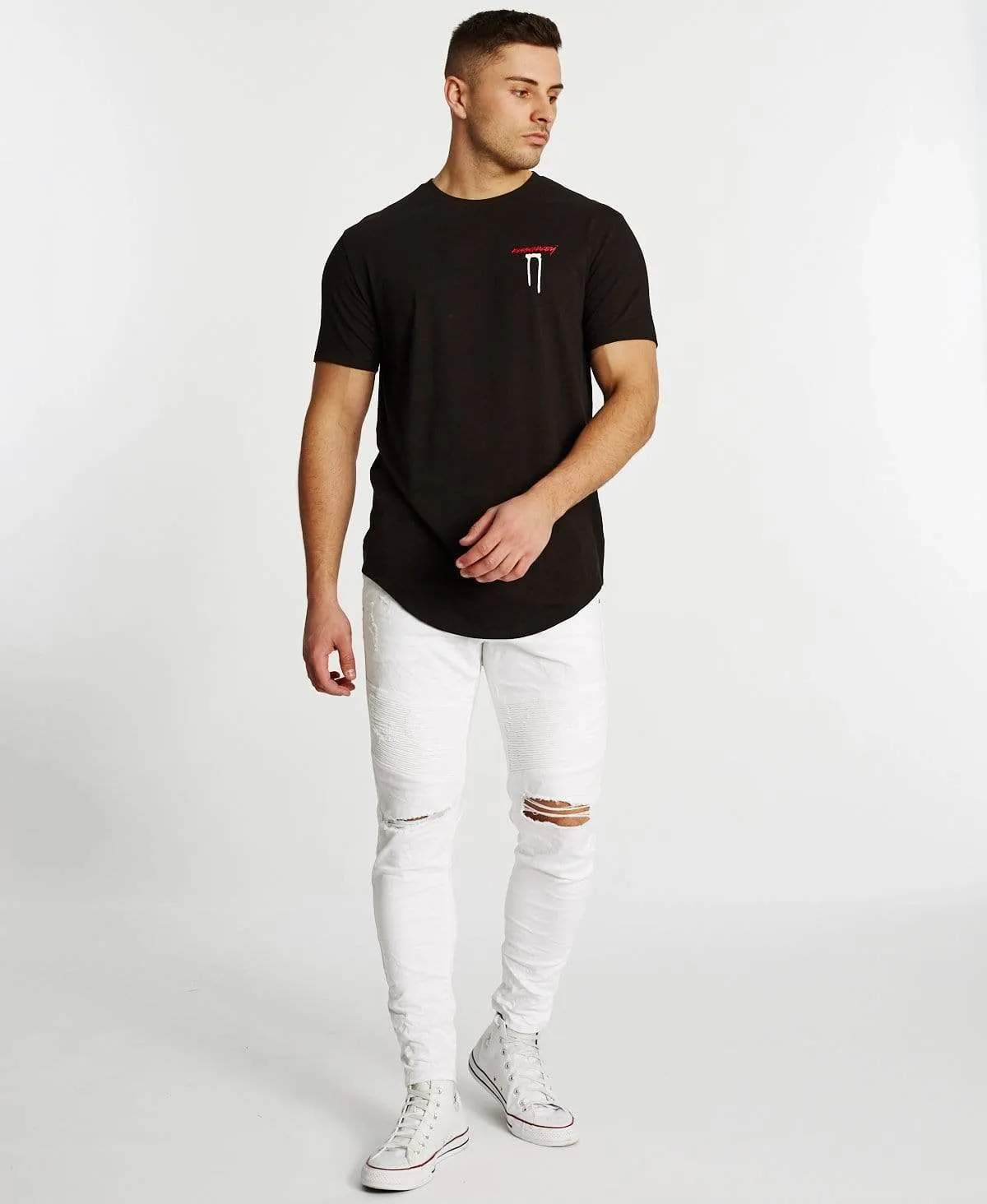 Ombre Dual Curved T-Shirt Jet Black sold by Neverland product image thumbnail 4