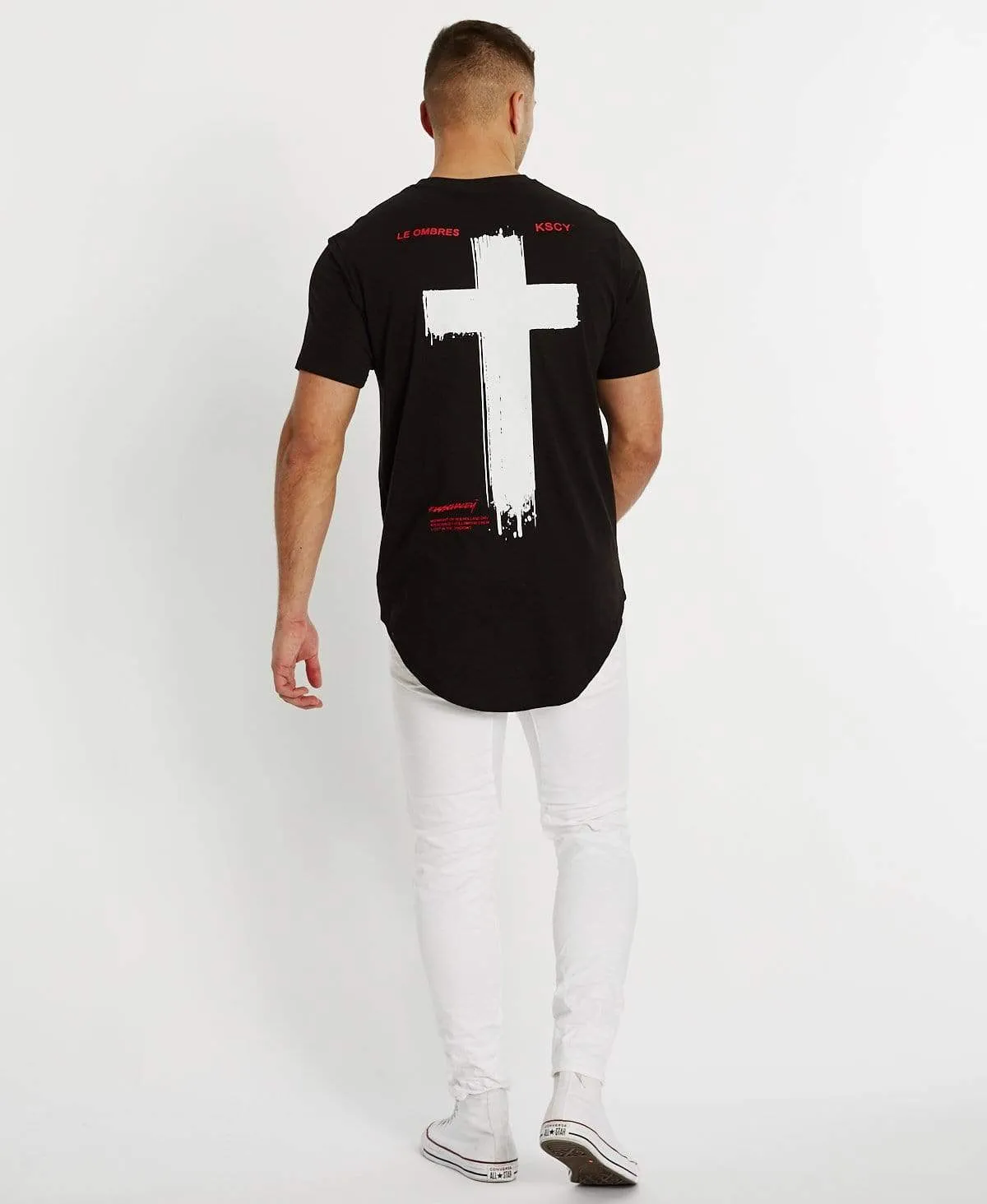 Ombre Dual Curved T-Shirt Jet Black sold by Neverland product image thumbnail 5