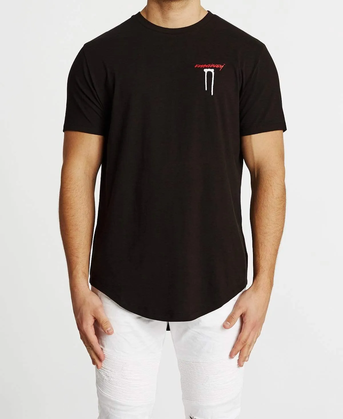 Ombre Dual Curved T-Shirt Jet Black sold by Neverland product image thumbnail 2