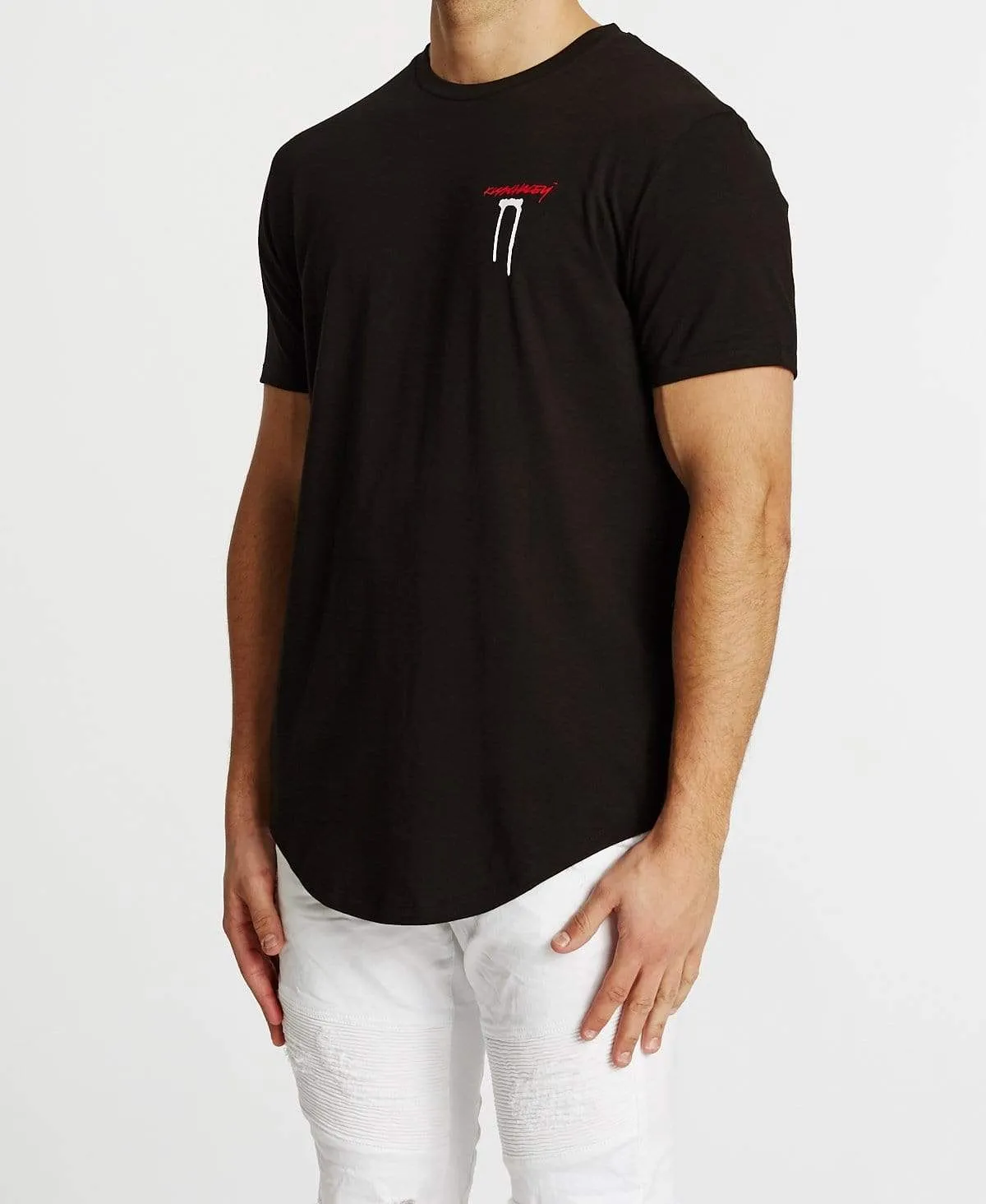 Ombre Dual Curved T-Shirt Jet Black sold by Neverland product image thumbnail 3