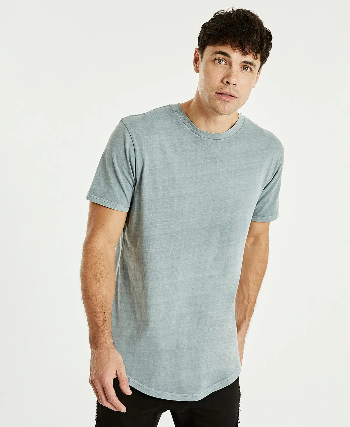 Essentials Dual Curved T-Shirt Pigment Lead Sage sold by Neverland