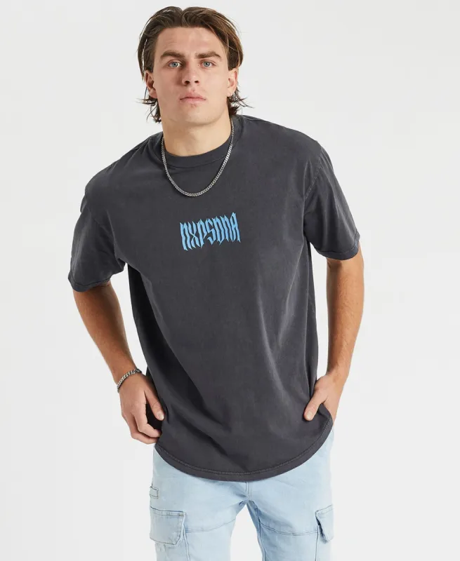 Odessa Heavy Box Fit Scoop T-Shirt Pigment Asphalt Grey sold by Neverland