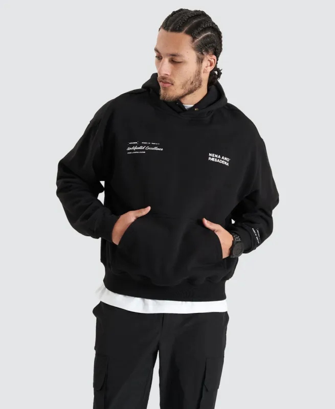 Umpire Heavy Box Fit Hooded Sweater Jet Black sold by Neverland