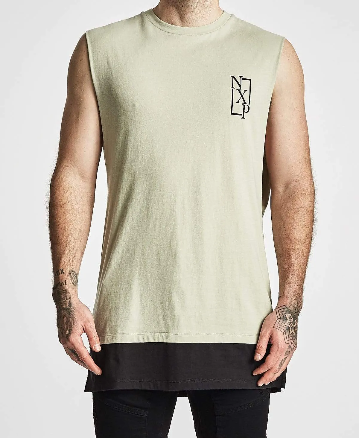 Statue Layered Hem Muscle Tee Stone sold by Neverland product image thumbnail 2