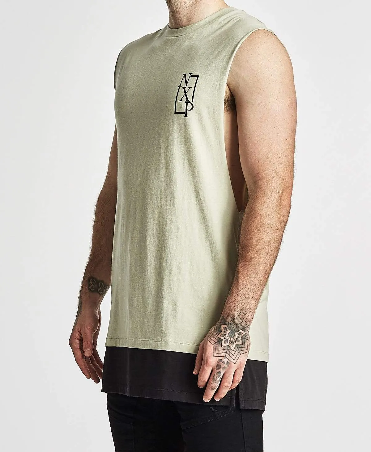 Statue Layered Hem Muscle Tee Stone sold by Neverland product image thumbnail 3