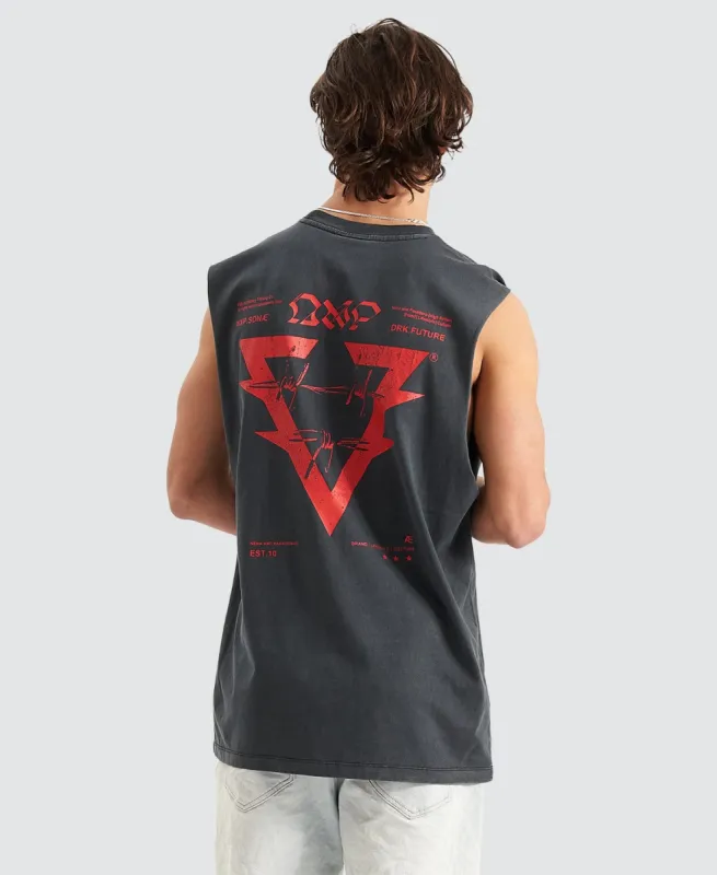 Dark Future Relaxed Muscle Tee Pigment Anthracite Black sold by Neverland