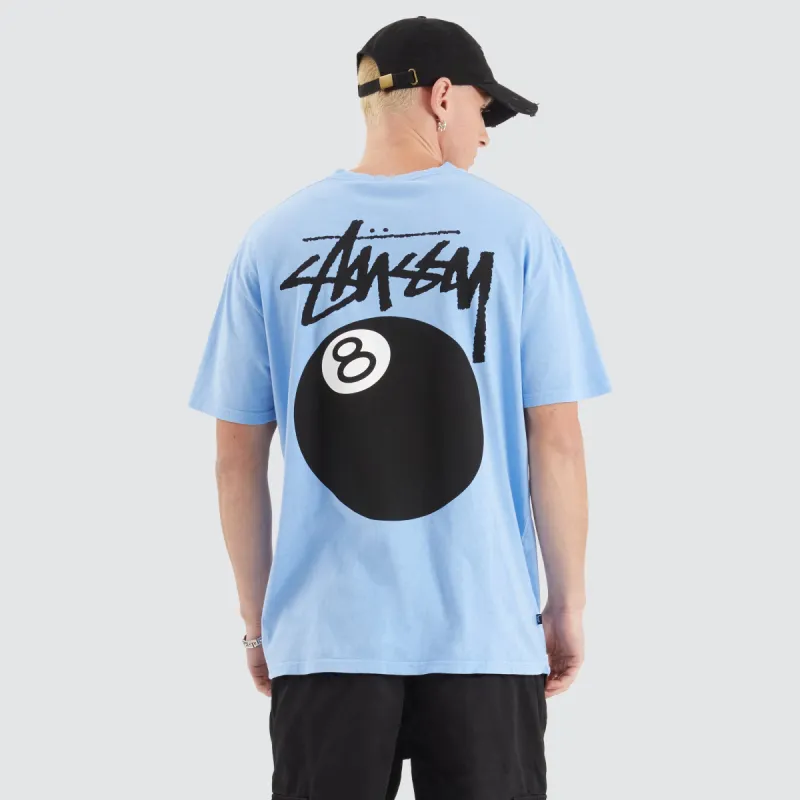 8 Ball LCB Short Sleeve Tee Pigment Blue made by Stussy