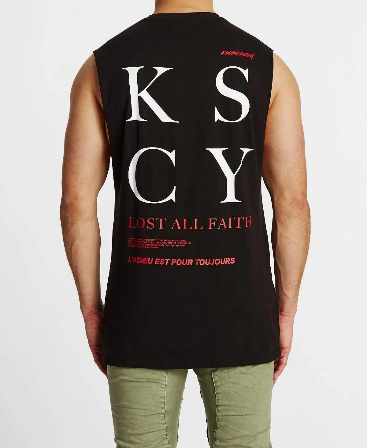 Apex Step Hem Muscle Tee Jet Black sold by Neverland