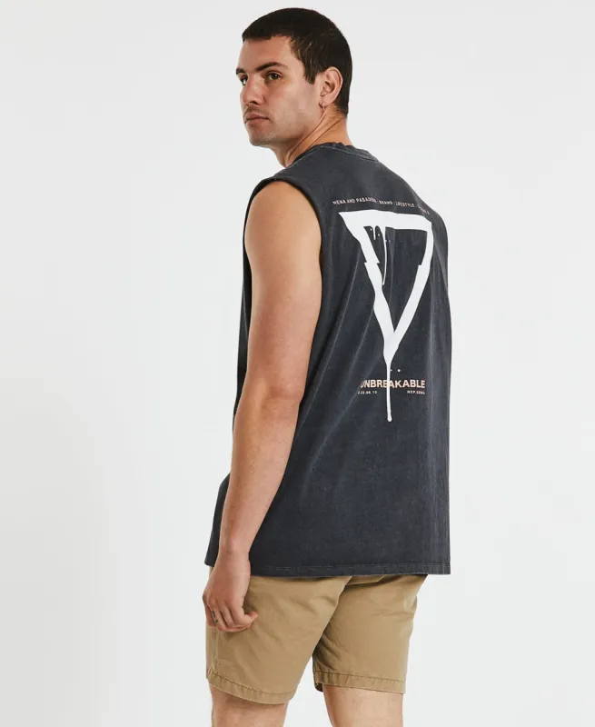 Unbreakable Rocker Fit Muscle Tee Pigment Asphalt Grey sold by Neverland
