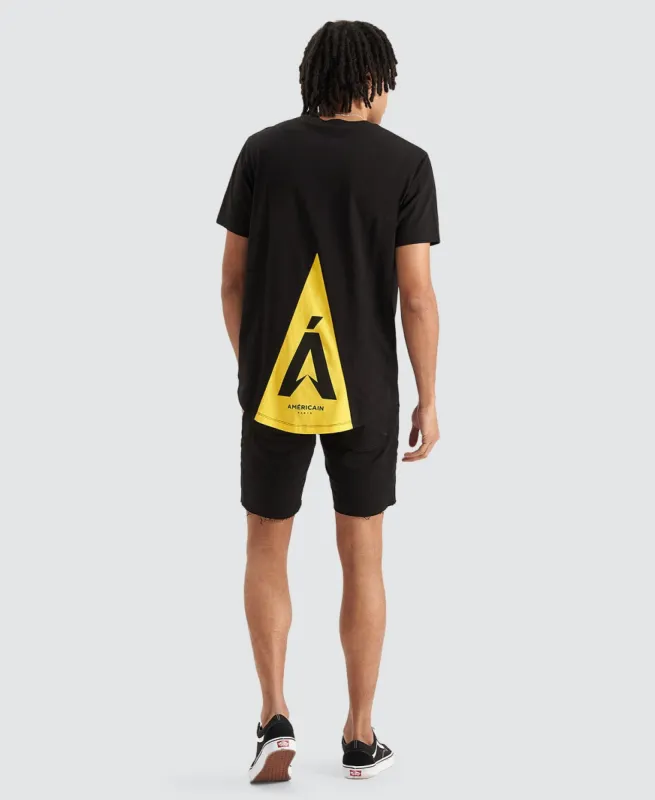 Nouvel An Dual Curved Hem T-Shirt Jet Black made by Neverland