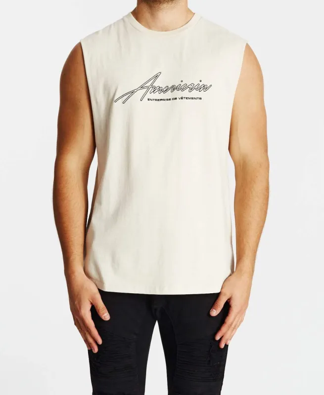 Comme Si Scoop Back Muscle Tee Sand sold by Neverland