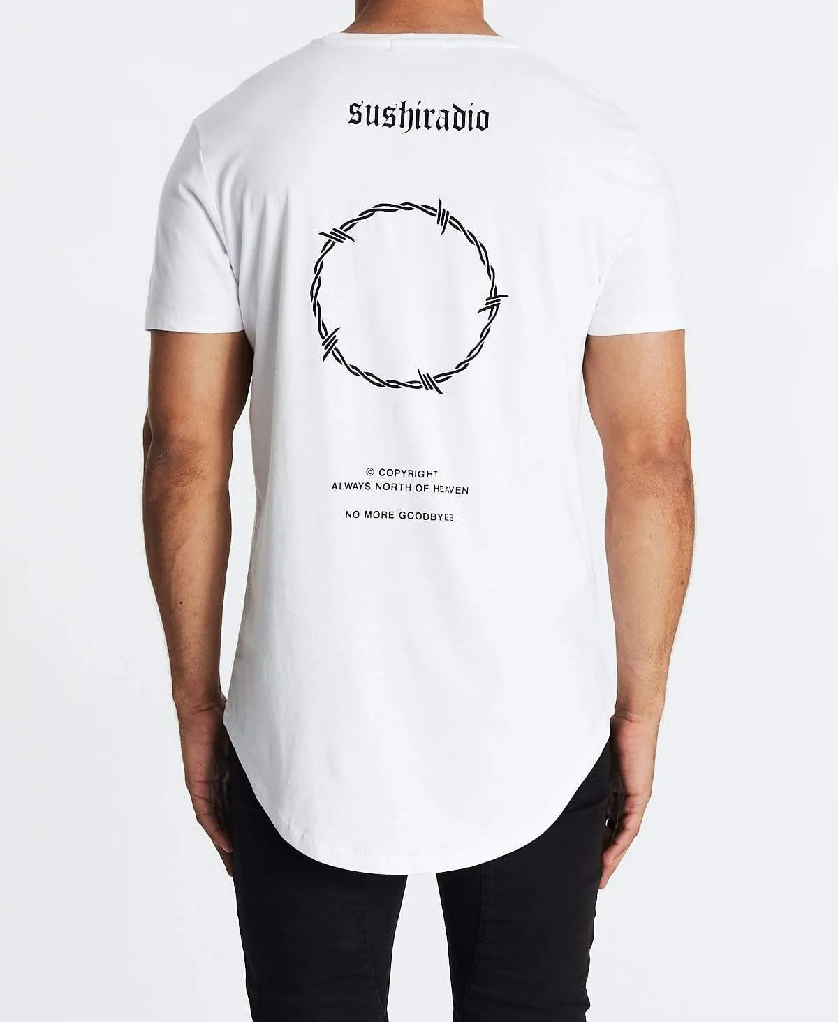 Goodbyes Dual Curved T-Shirt White sold by Neverland