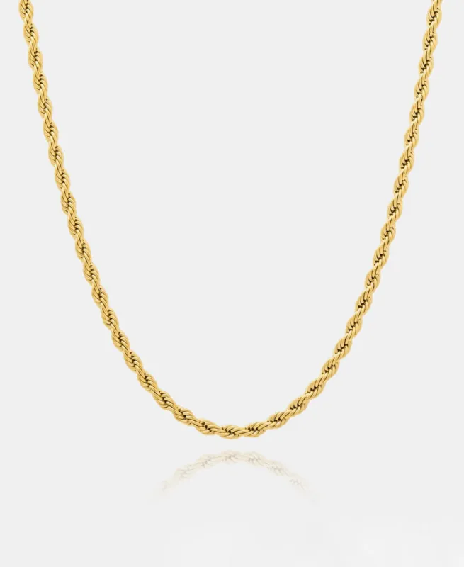 Rope Chain Gold Necklace 4mm sold by Neverland