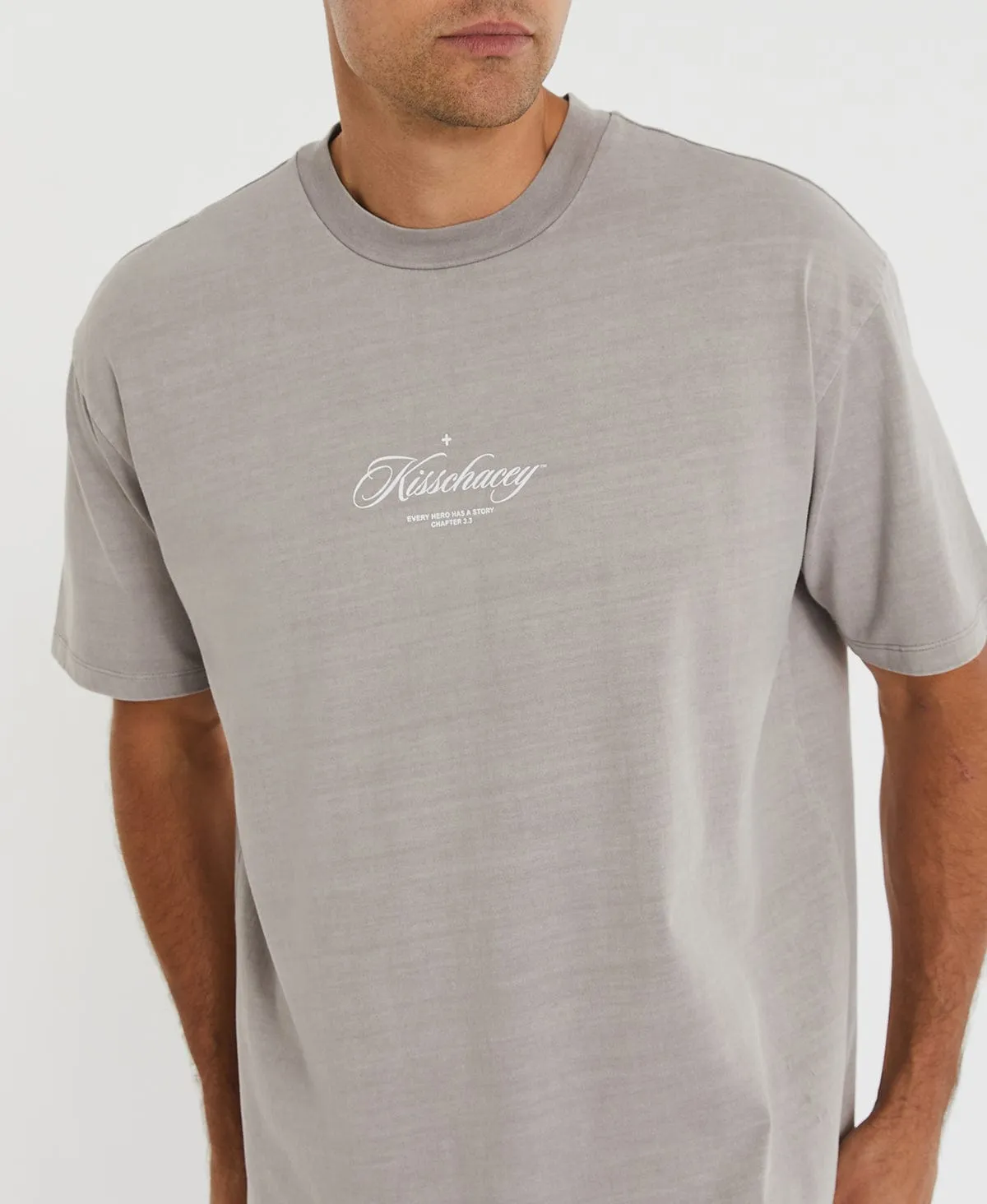 Steel Doves Heavy Box Fit T-Shirt Pigment Gull Grey sold by Neverland product image thumbnail 2