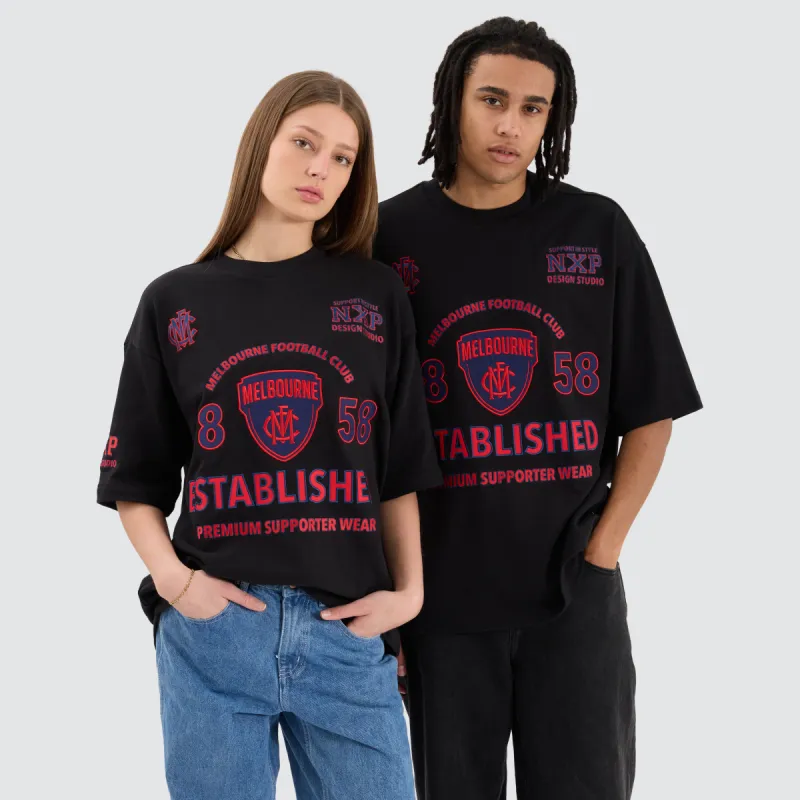 Melbourne Demons AFL Mega Loopback Tee Jet Black sold by Neverland