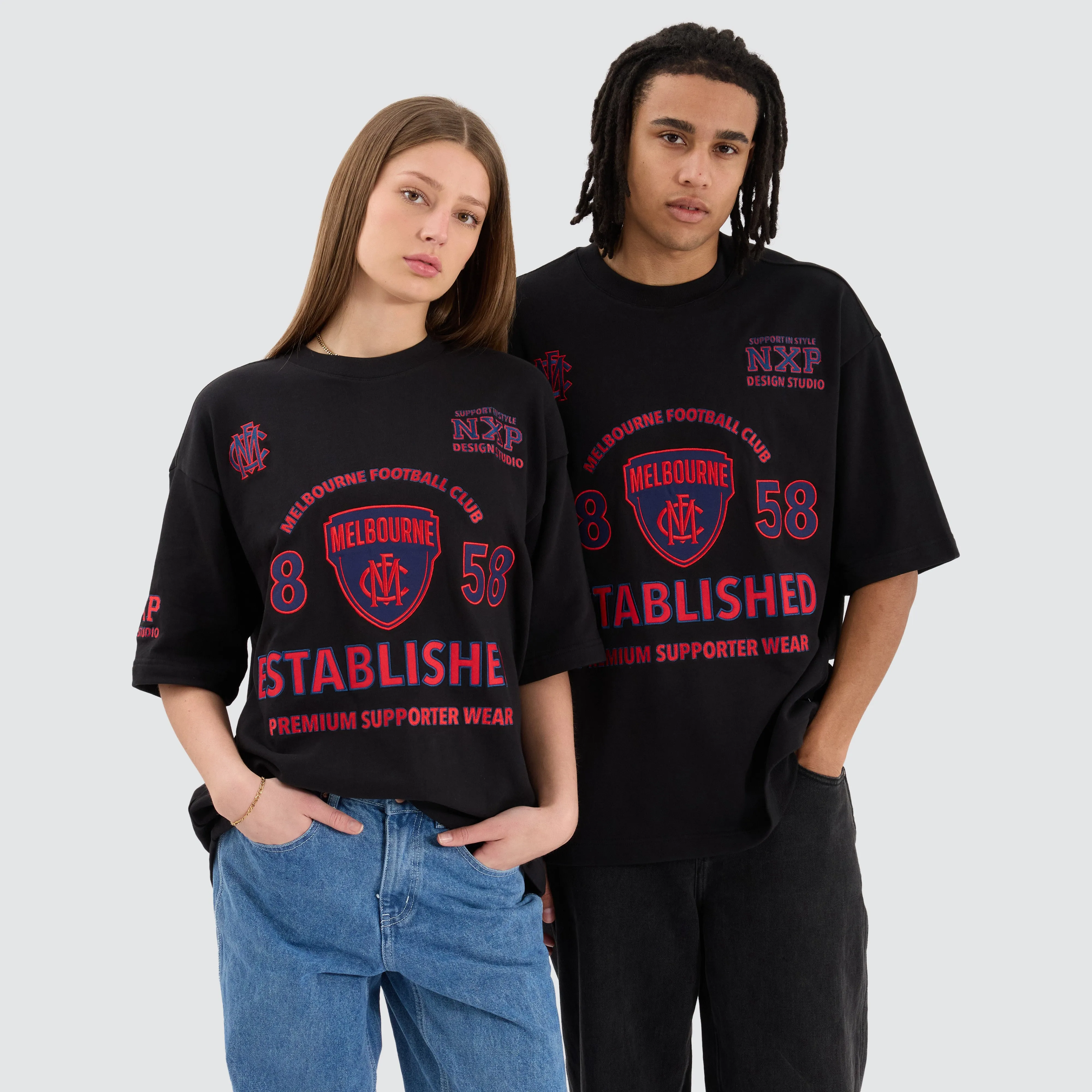 Melbourne Demons AFL Mega Loopback Tee Jet Black sold by Neverland