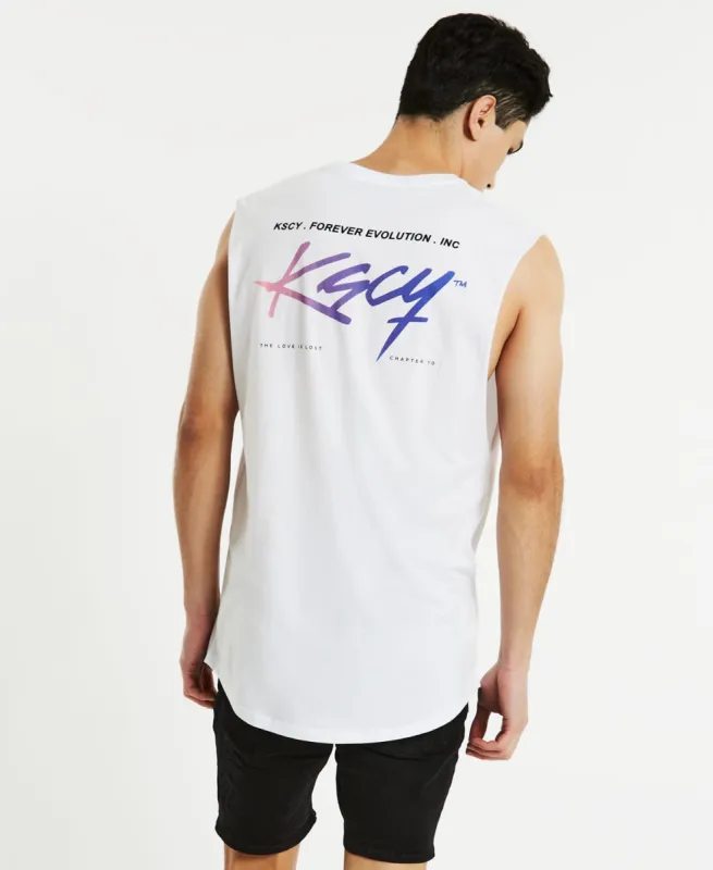 Misfit Dual Curved Muscle Tee White sold by Neverland