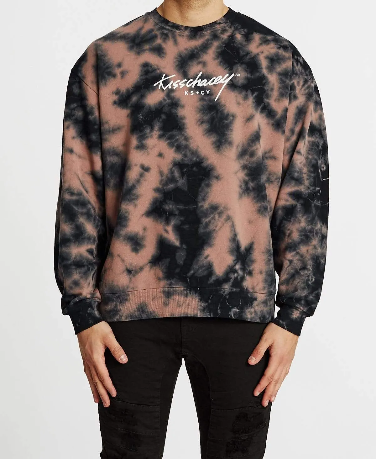 Safford Relaxed Jumper Mauve Tie Dye sold by Neverland