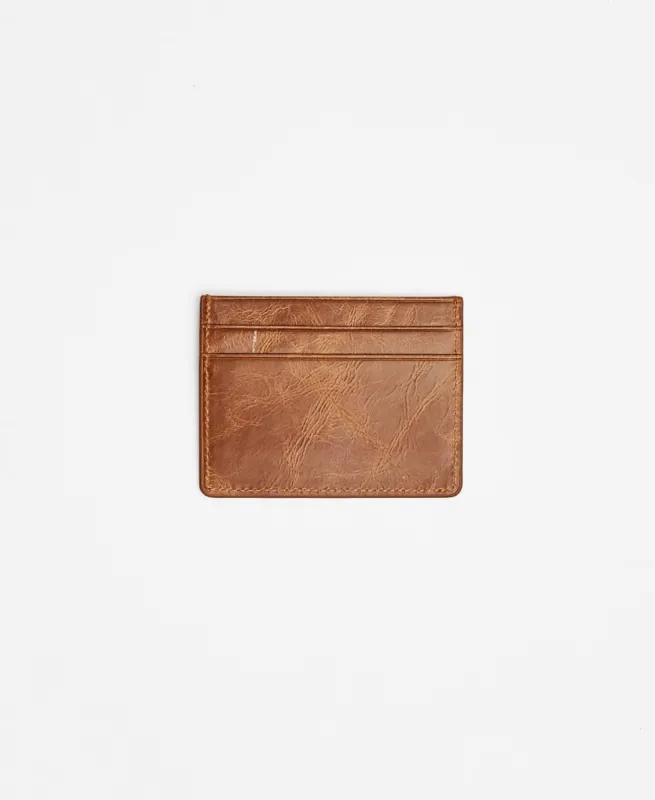 Billie Leather Card Holder Wallet Tan sold by Neverland
