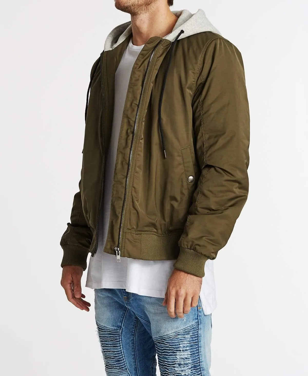 Omega Hooded Bomber Jacket Khaki sold by Neverland product image thumbnail 3