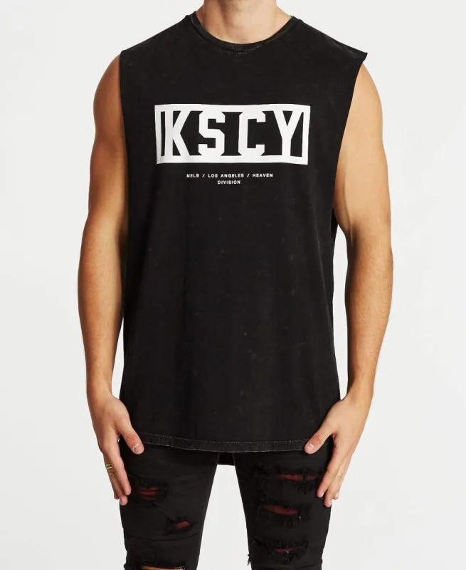 Untold Story Dual Curved Muscle Tee Acid Black sold by Neverland