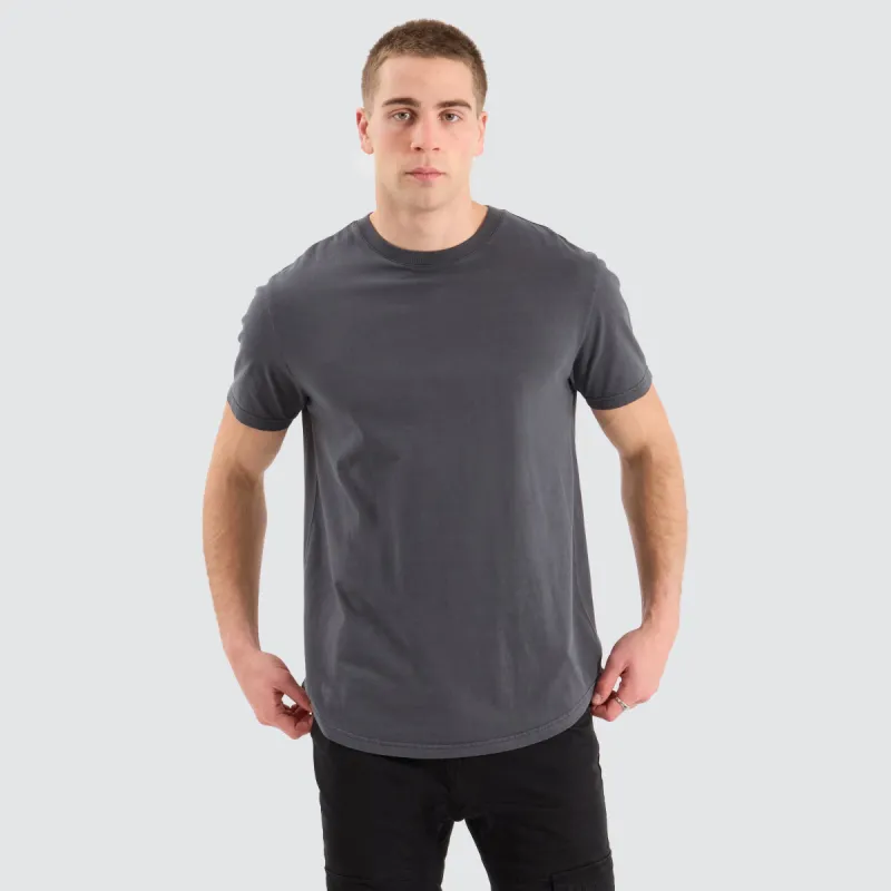 Bristol Dual Curved Tee Pigment Asphalt sold by Neverland