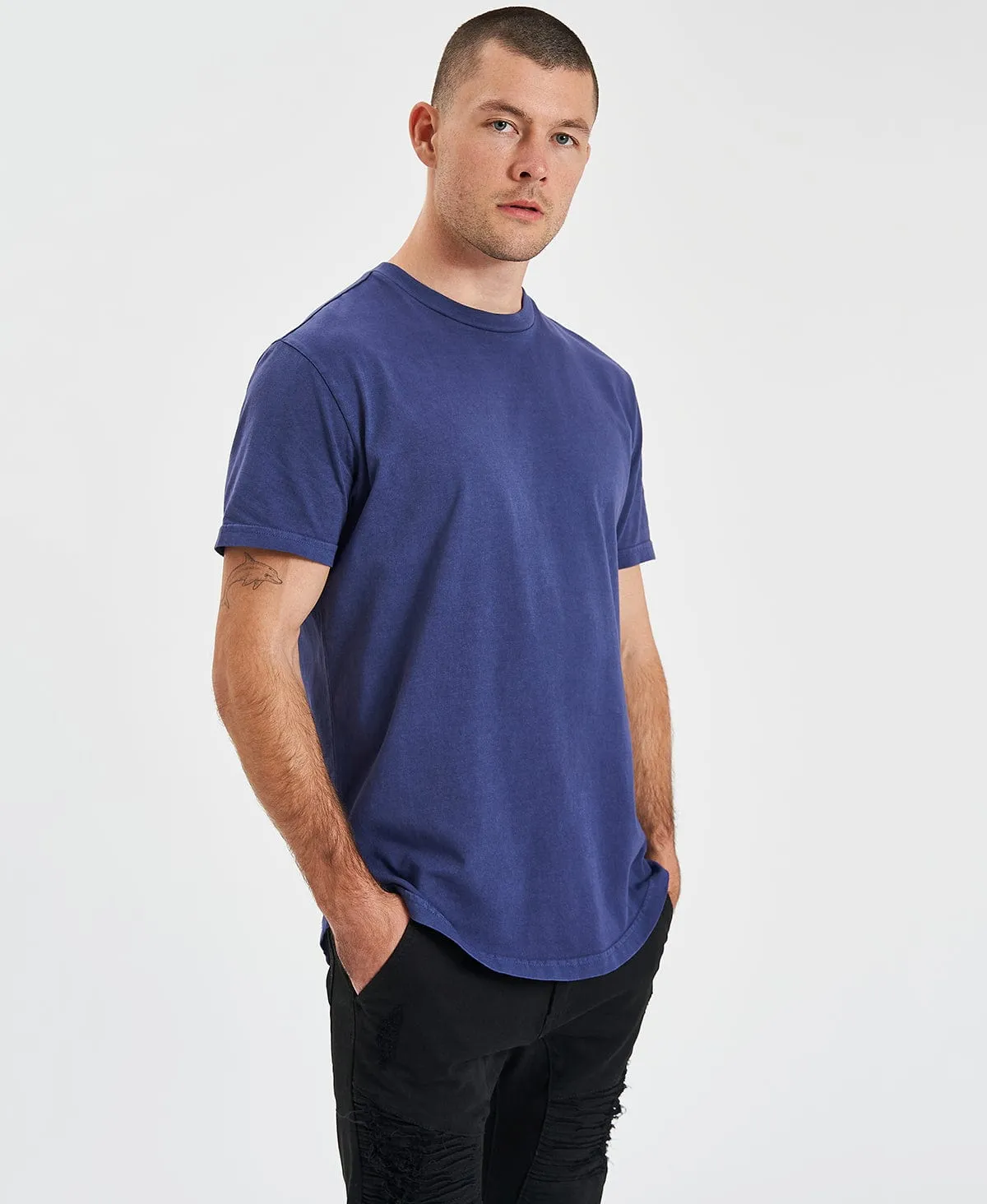 Bristol Dual Curved T-Shirt Pigment Navy Blue sold by Neverland product image thumbnail 5