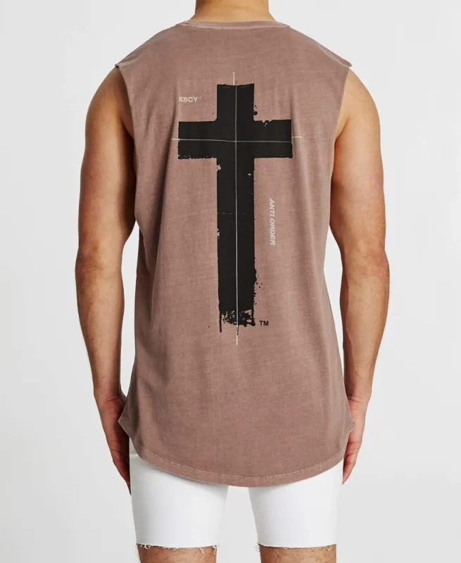 Plymouth Dual Curved Muscle Tee Pigment Mauve sold by Neverland