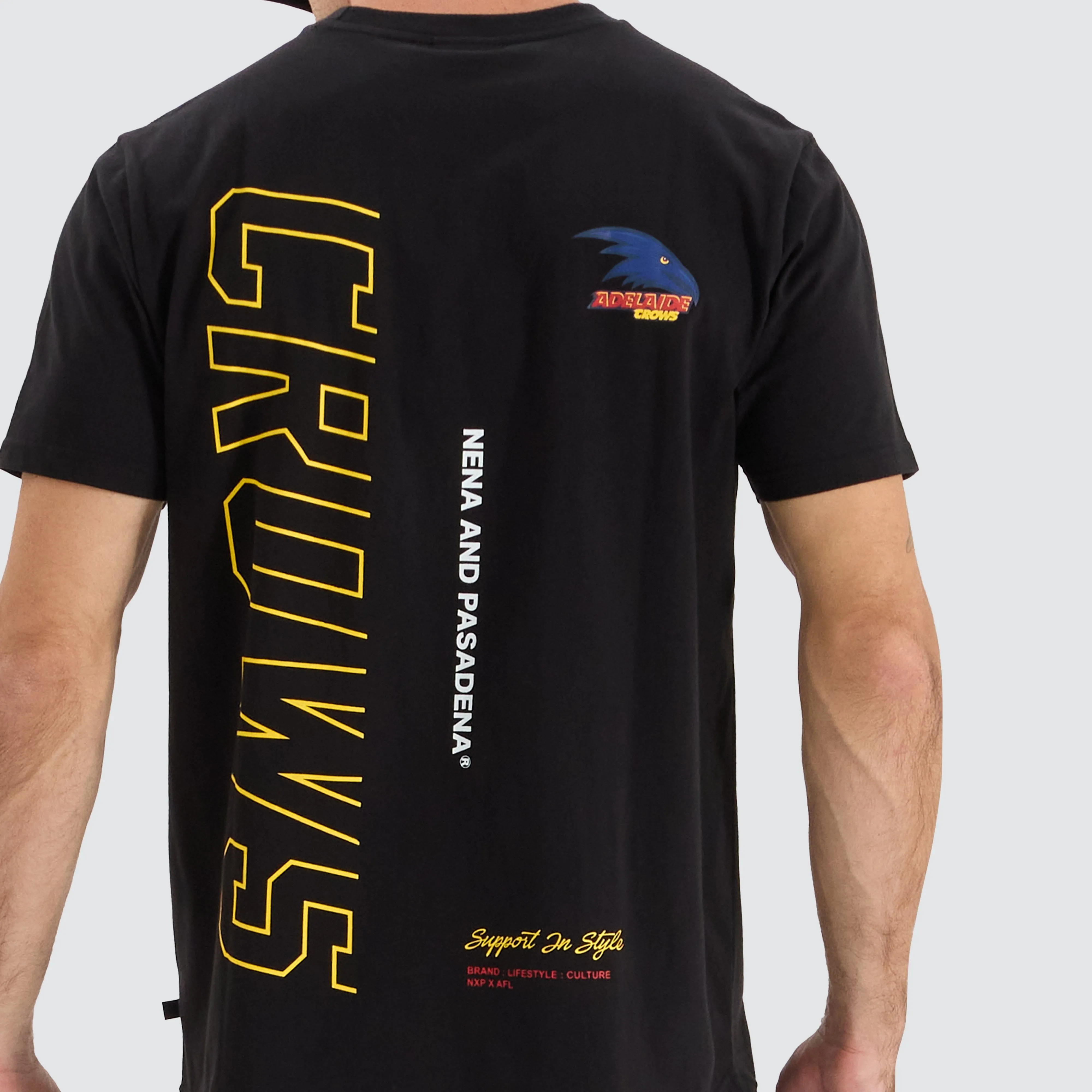 Adelaide Crows AFL Dual Curved Tee Jet Black sold by Neverland product image thumbnail 5