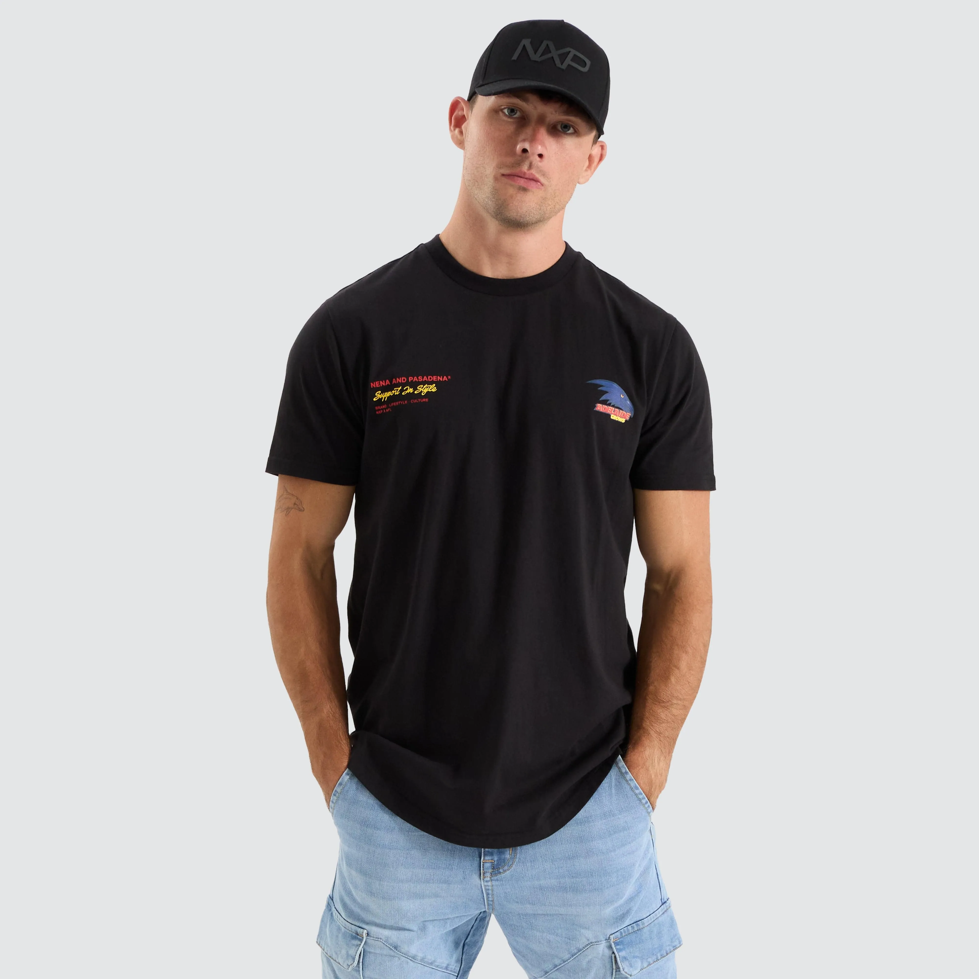 Adelaide Crows AFL Dual Curved Tee Jet Black sold by Neverland product image thumbnail 3