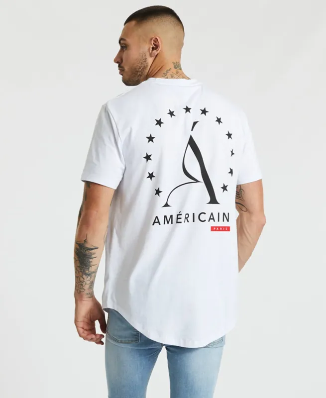 Hudson Dual Curved T-Shirt White sold by Neverland
