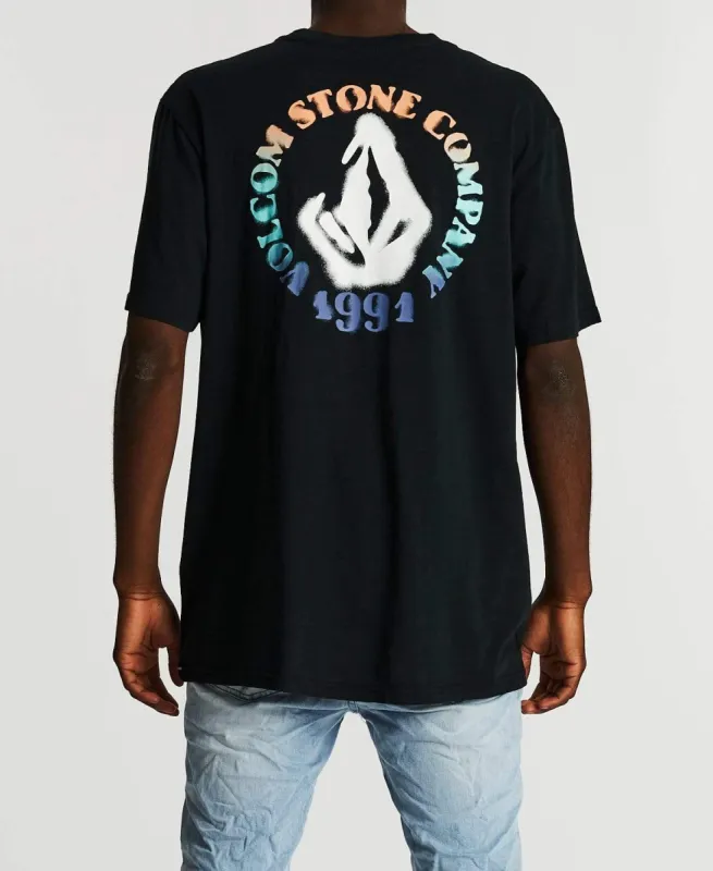 Spray Circle T-Shirt Black sold by Neverland