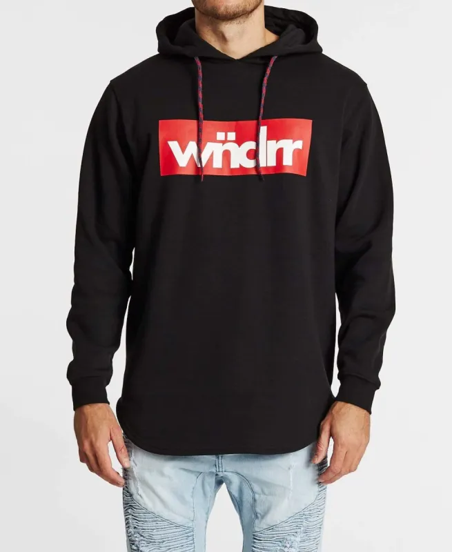 Accent Curved Hem Hoodie Black sold by Neverland