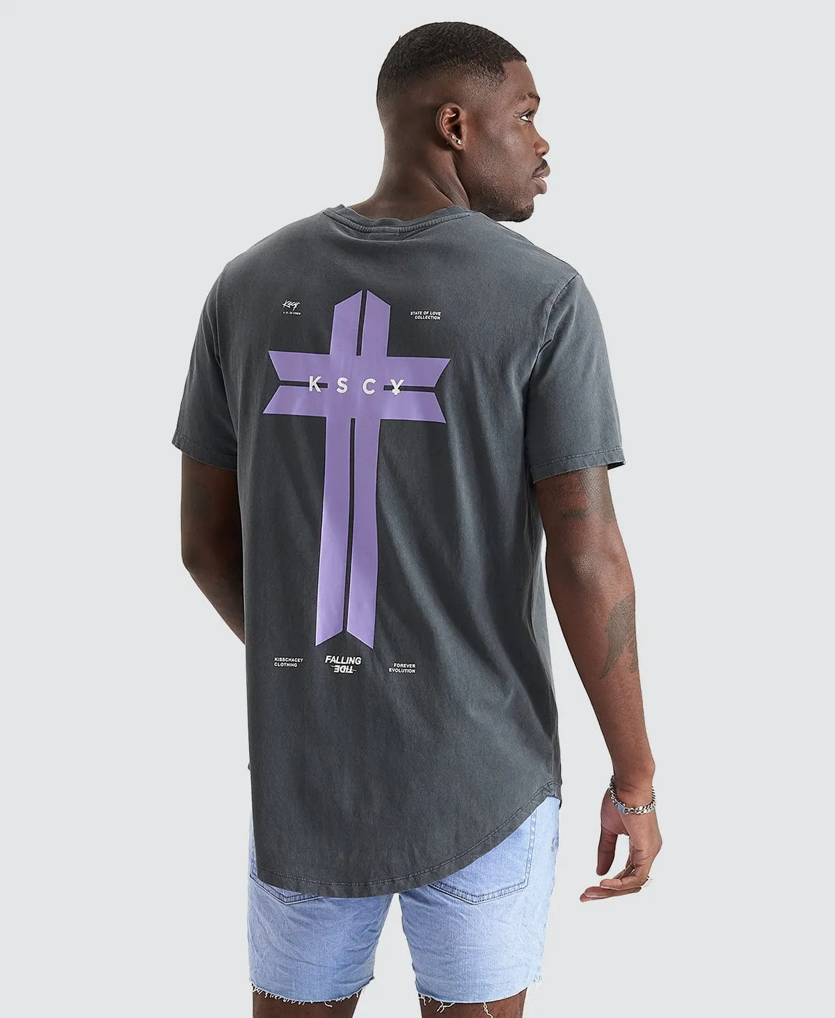 Eros Dual Curved T-ShirtPigment Asphalt Grey sold by Neverland product image thumbnail 2